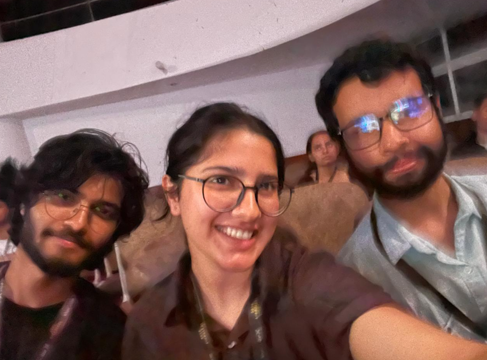 Team celebrating at the event
